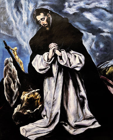 St Dominic in Prayer by El Greco Reproduction