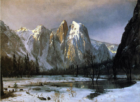 Cathedral Rocks, Yosemite Valley, California by Albert Bierstadt