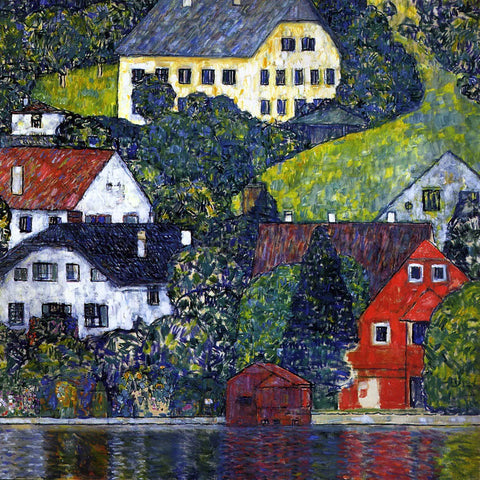 Houses at Unterach on the Attersee by Gustav Klimt