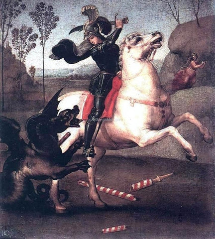 St George Fighting the Dragon by Raphael