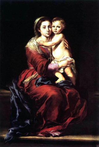 Virgin and Child with a Rosary by Bartolome Esteban Murillo