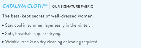 catalina cloth, breathable fabric