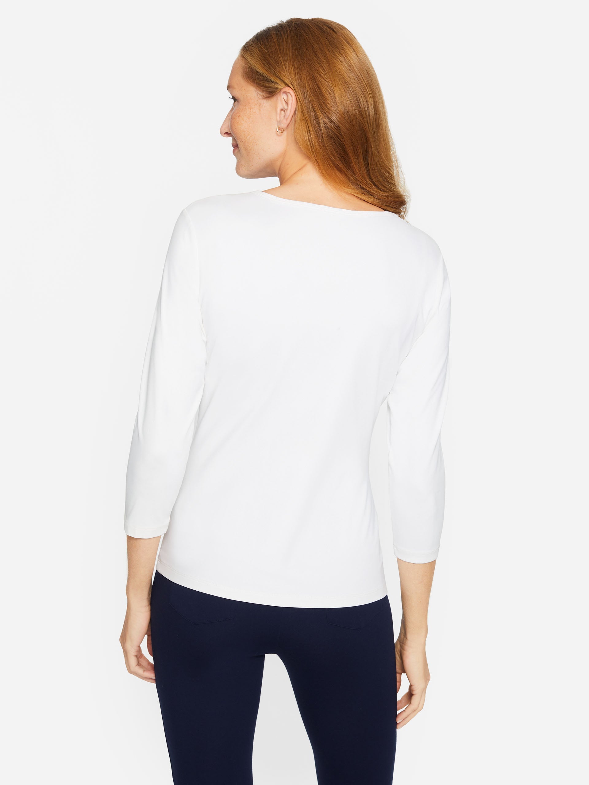 White Solid Signature Tee, Women's Tops