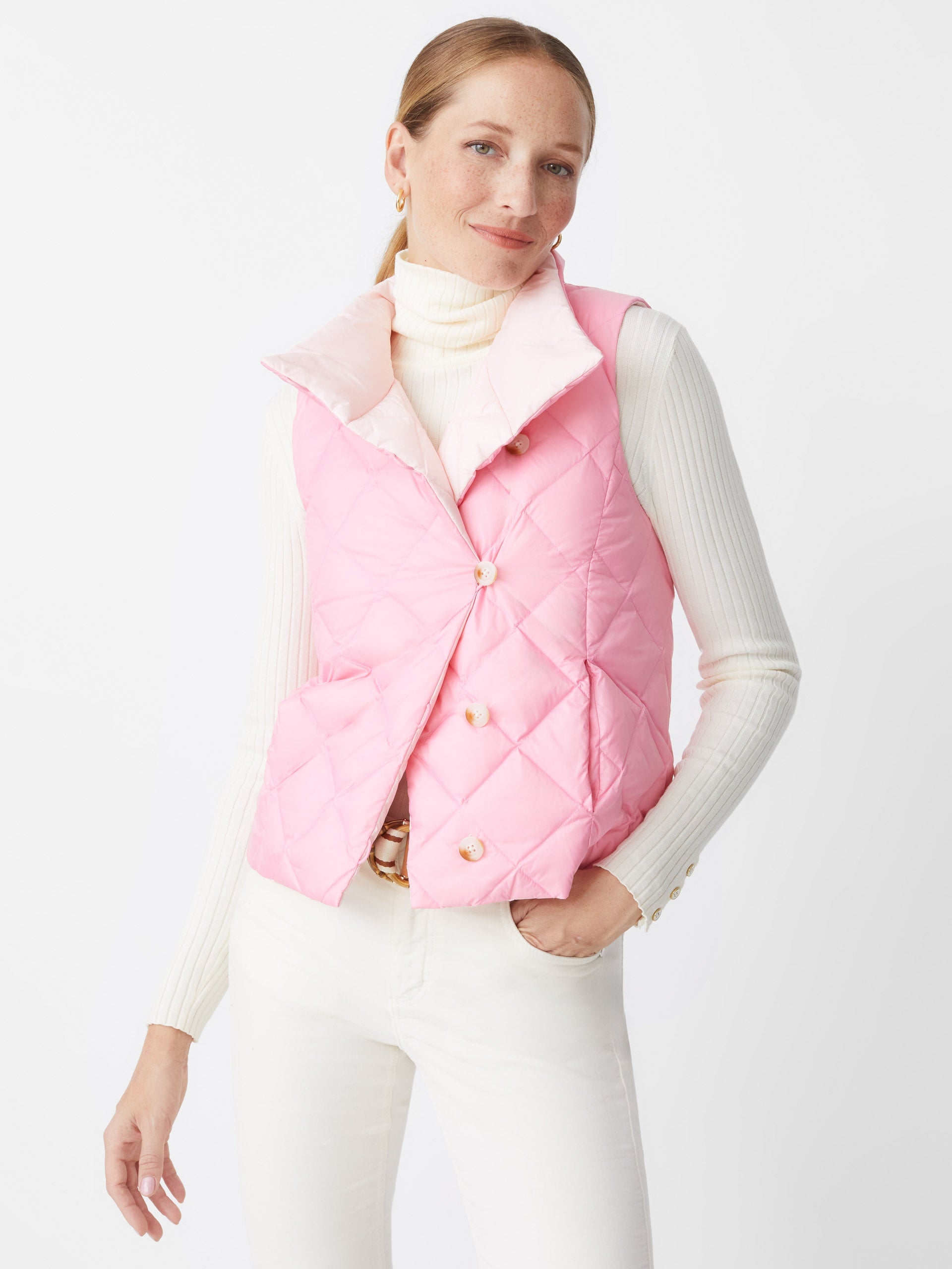 Peony Vivian Reversible Puffer Vest | Women's Jackets & Outerwear |  J.McLaughlin