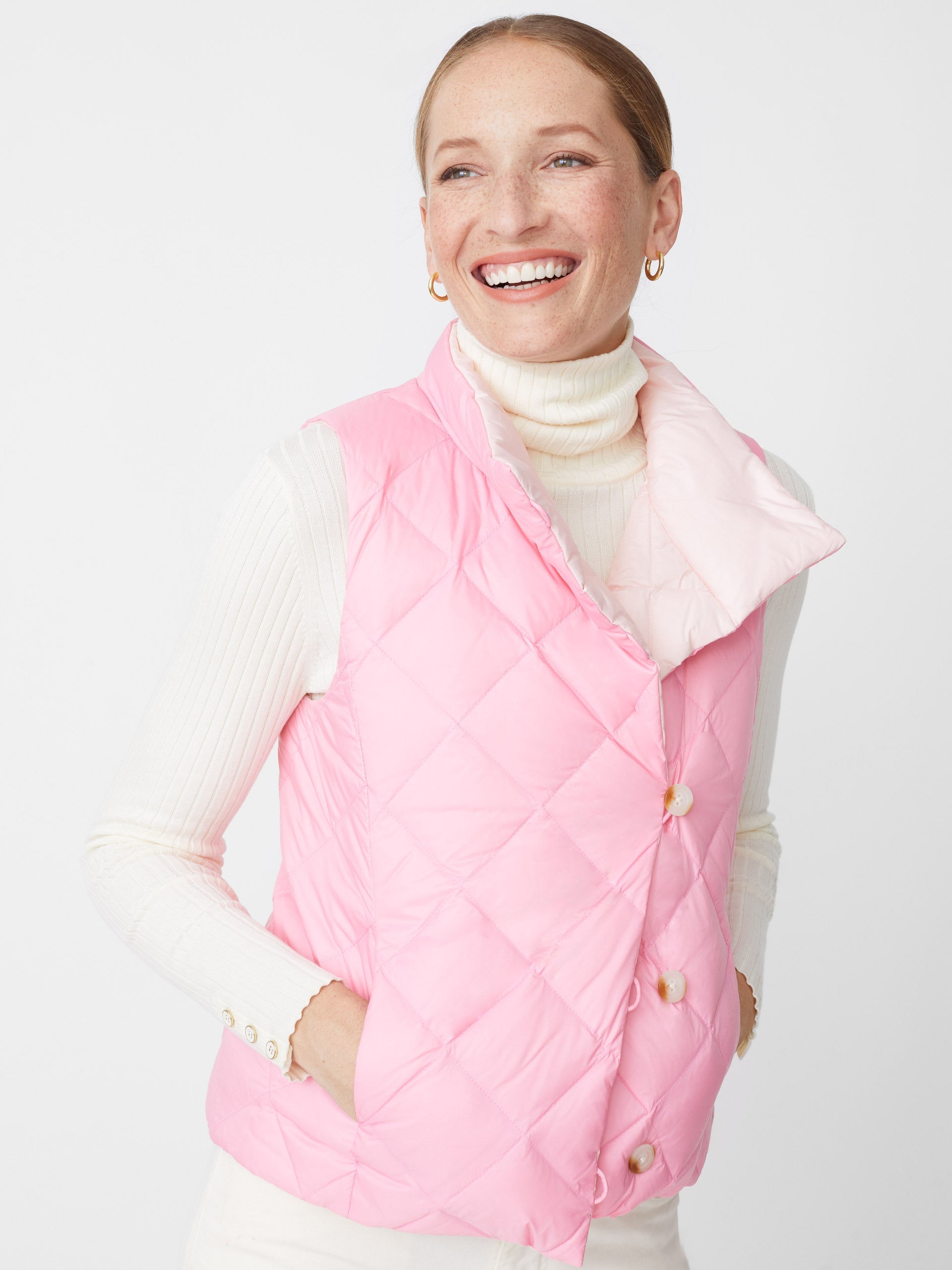 Peony Vivian Reversible Puffer Vest | Women's Jackets & Outerwear |  J.McLaughlin