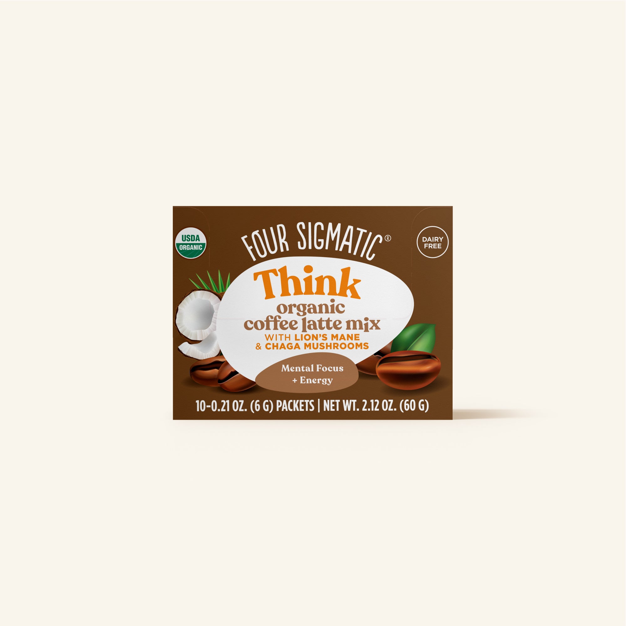 Think Coffee Latte: Energizing Mushroom & Lion's Mane Mix - Four Sigmatic