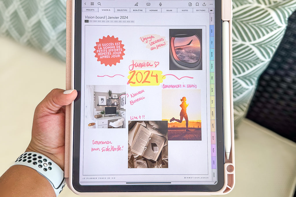 Create a vision board with iPad and a digital planner