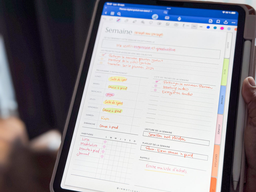 Free undated digital planner from InMotion Planner