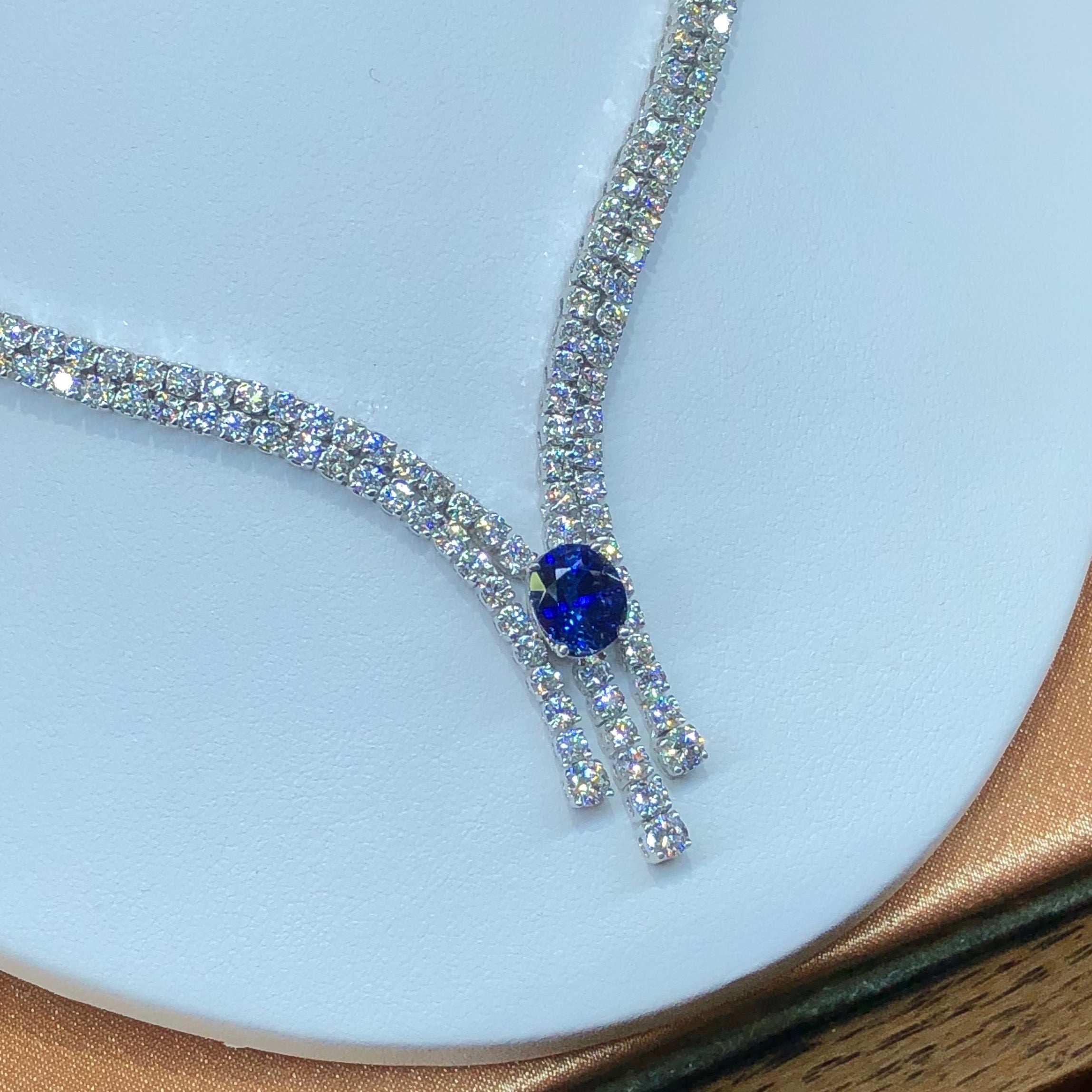 Diamond and Sapphire Necklace - American Diamond Exchange, Inc.