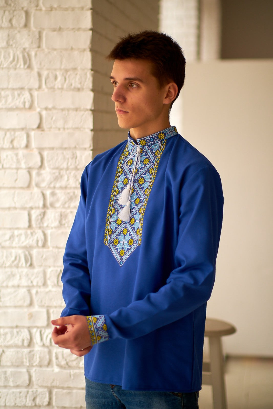 Ukrainian Embroidered Shirt Different Colors. Men's Vyshyvanka Linen.  Embroidery Stitch in Linen. Folk Embroidered Mens Blue Shirt -  Canada