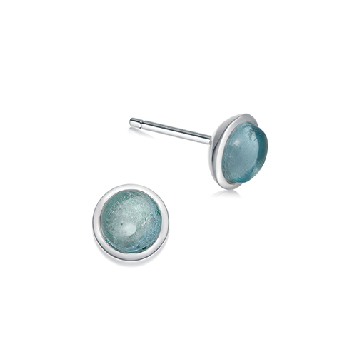 March Birthstone Silver Earrings Aquamarine| Hersey & Son Silversmiths