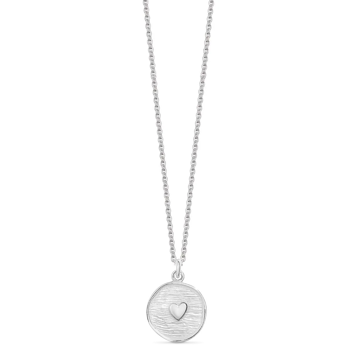 Sterling Silver Heart Disc Necklace | Hersey & Son Silversmiths