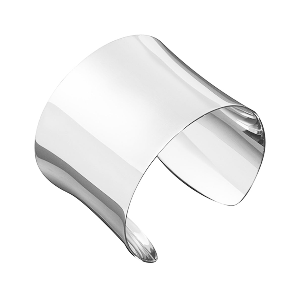 45mm Plain Curved Silver Cuff | Hersey Silversmiths