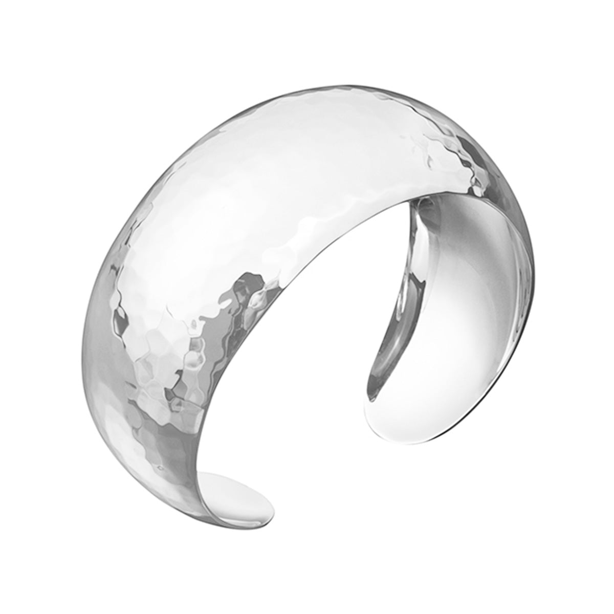 Silver Cuff Bangle No.2 - Hammered | Hersey & Son Silversmiths