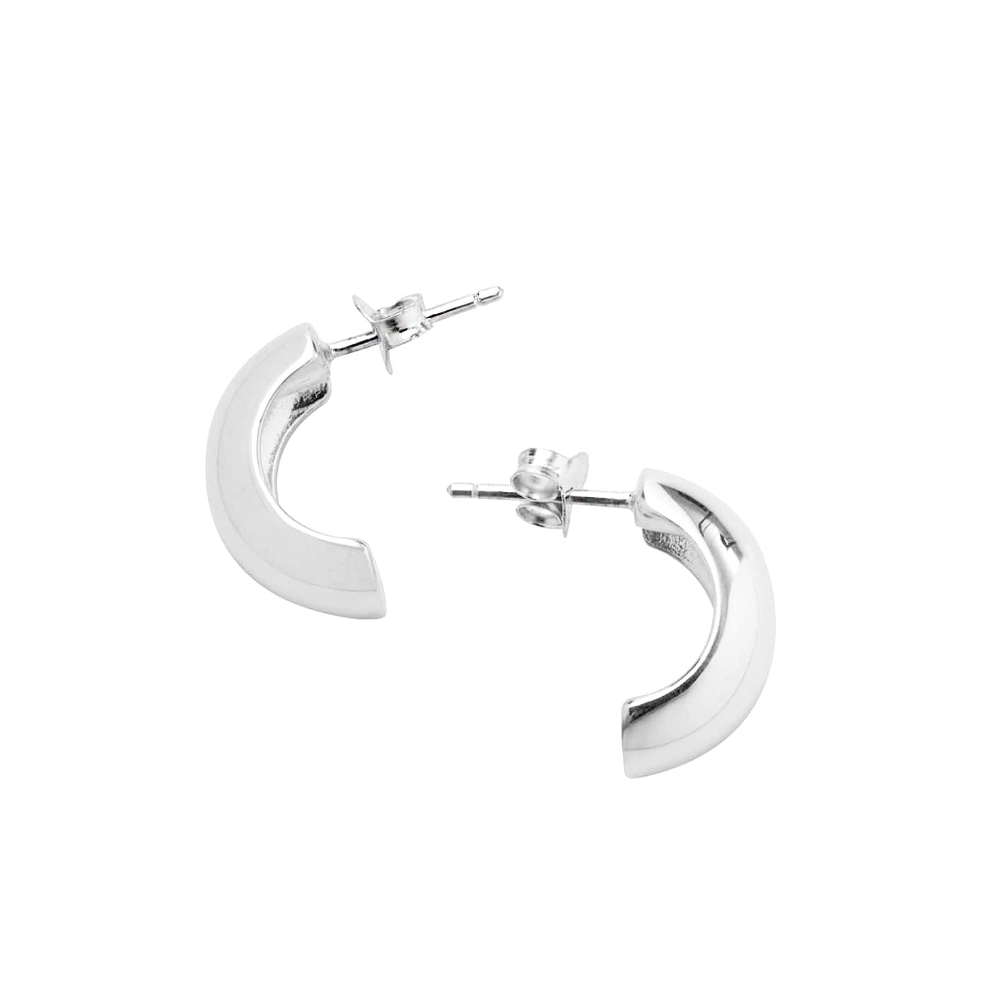 Silver Earrings Half Hoop| Hersey & Son Silversmiths