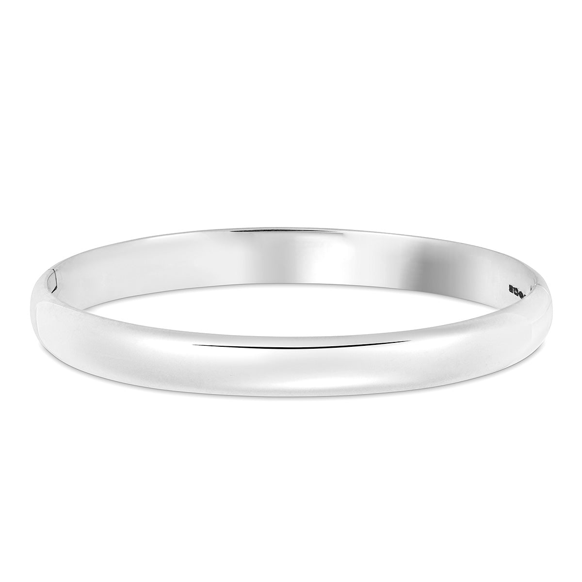 Silver Hinged Oval Bangle | Hersey & Son Silversmiths