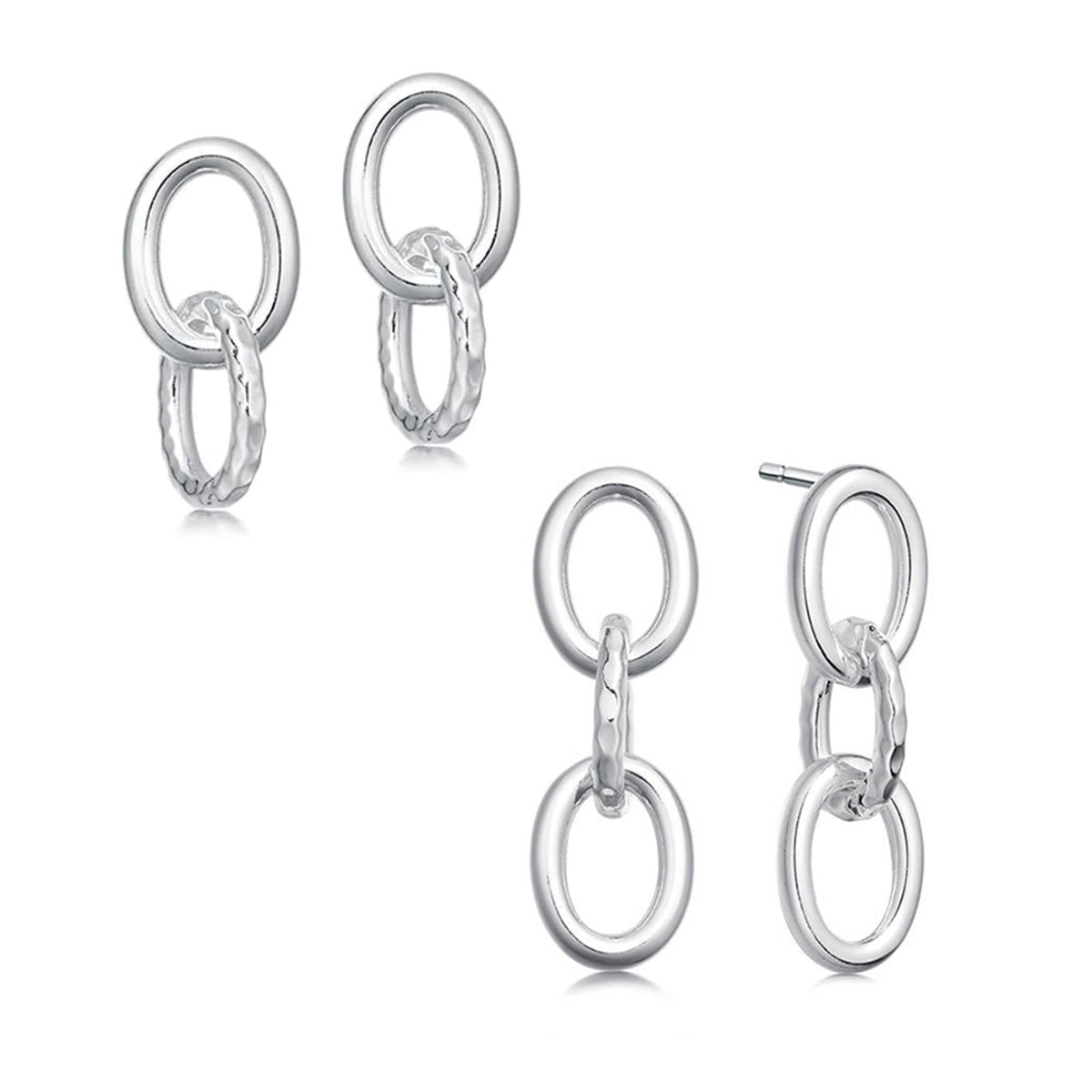 Sterling Silver Link Earrings | Hersey & Son Silversmiths