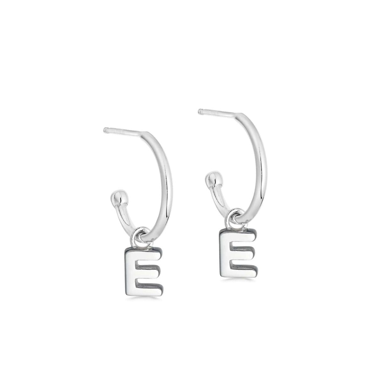 Silver Initial Hoop Earrings | Hersey & Son Silversmiths