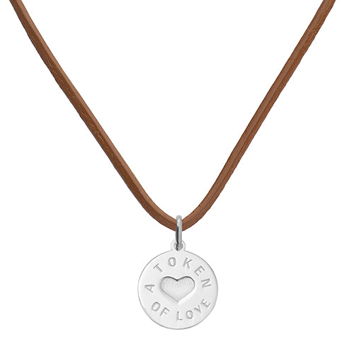 Silver Token Of Love Leather Pendant | Hersey & Son Silversmiths