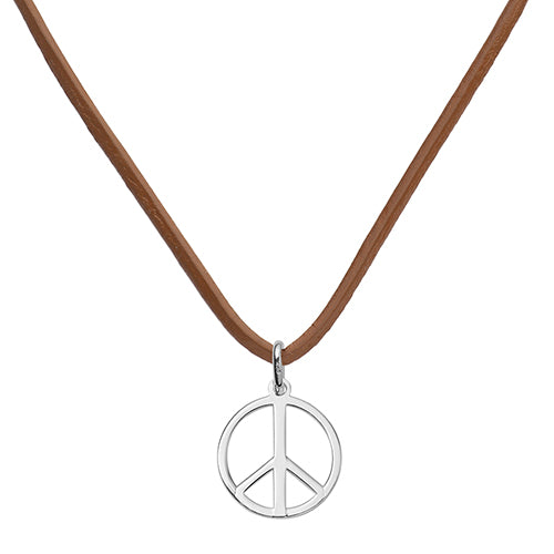 Silver Peace Leather Pendant | Hersey & Son Silversmiths