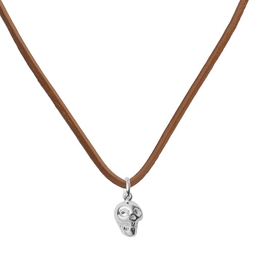 Silver Skull Leather Pendant | Hersey & Son Silversmiths