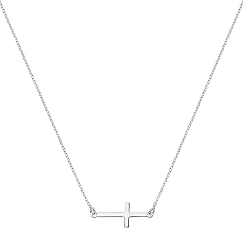 Sterling Silver Sideways Cross Necklace | Hersey & Son Silversmiths