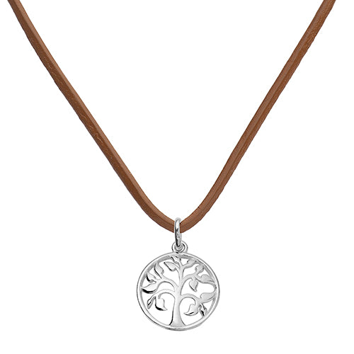 Silver Tree of Life Leather Pendant | Hersey & Son Silversmiths