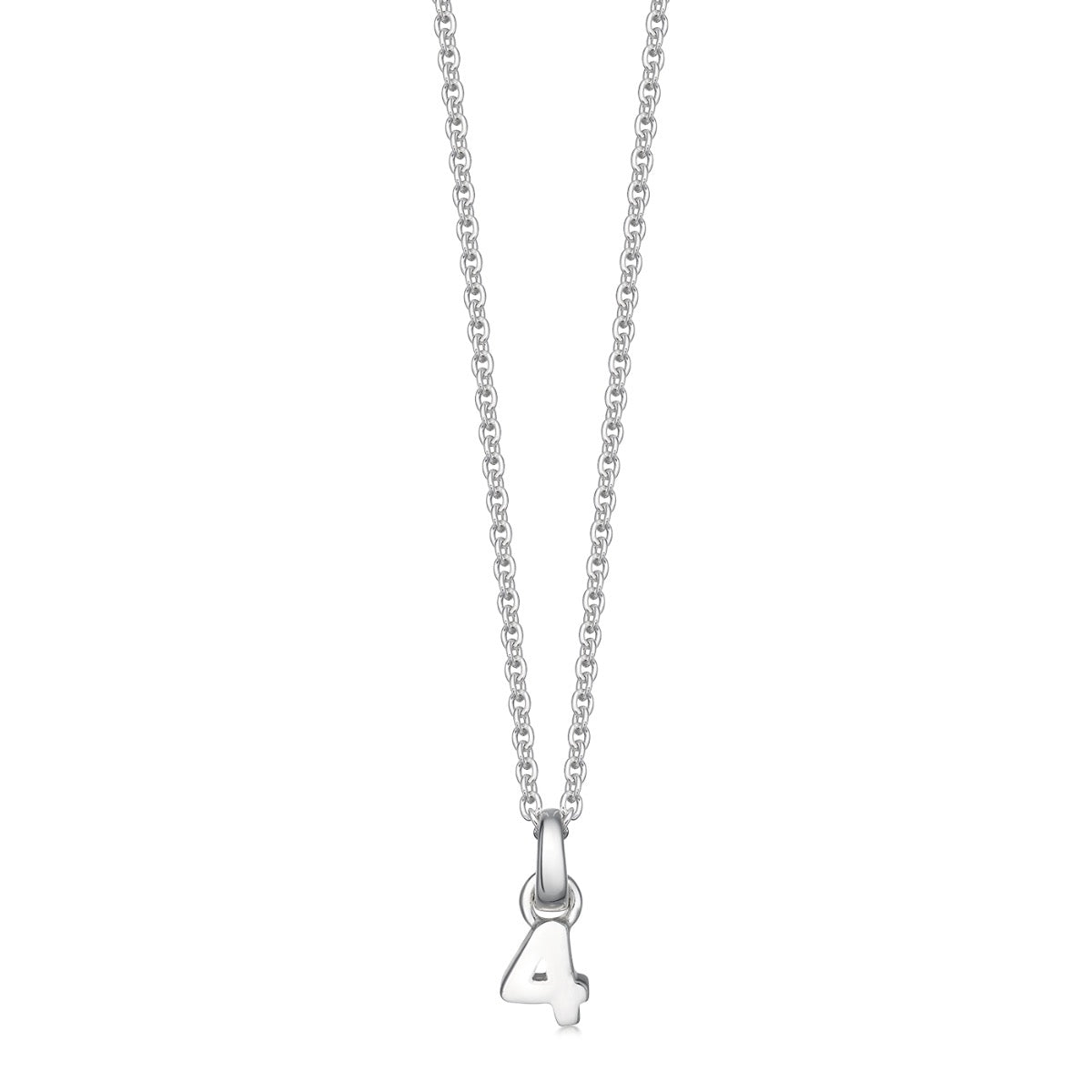 Silver Number 4 Pendant Necklace | |Hersey & Son Silversmiths
