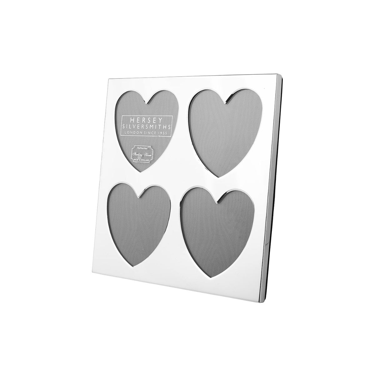 Silver Photograph Frame Heart Quadruple | Hersey & Son Silversmiths