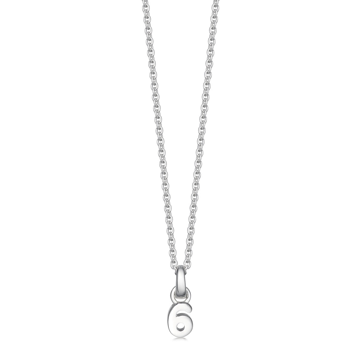 Silver Number 6 Pendant Necklace | Hersey & Son Silversmiths