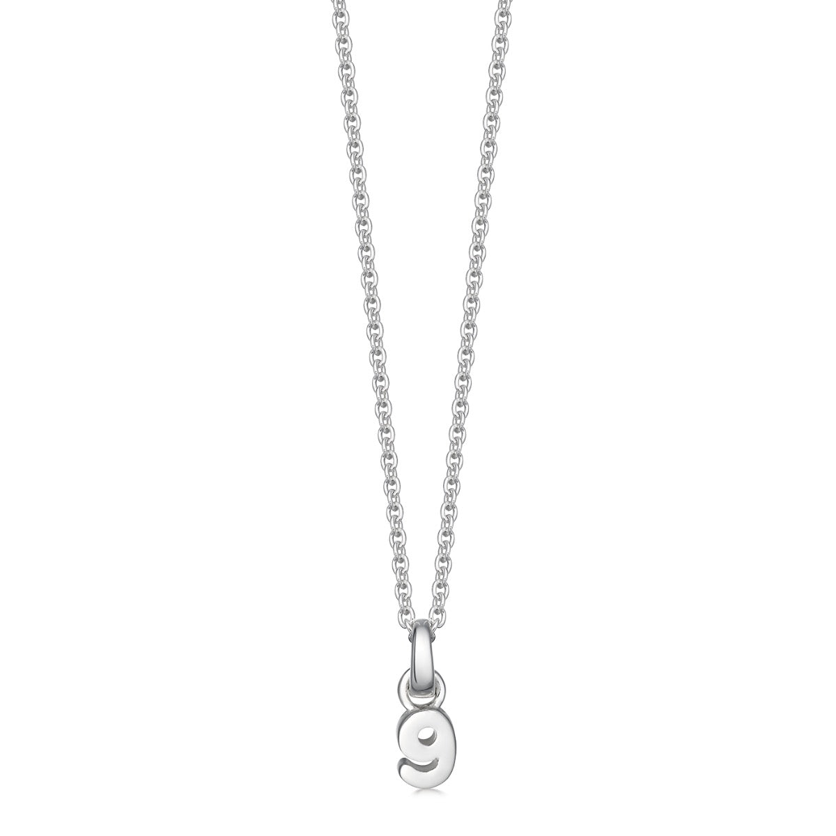 Silver Number 9 Pendant Necklace | |Hersey & Son Silversmiths