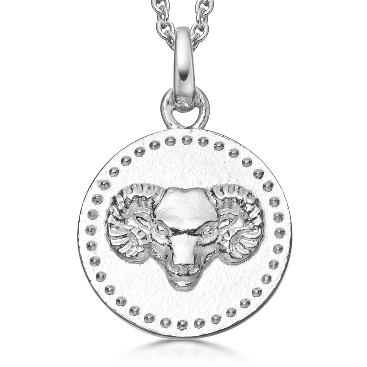 Silver Aries Zodiac Necklace Modern Design | Hersey & Son Silversmiths