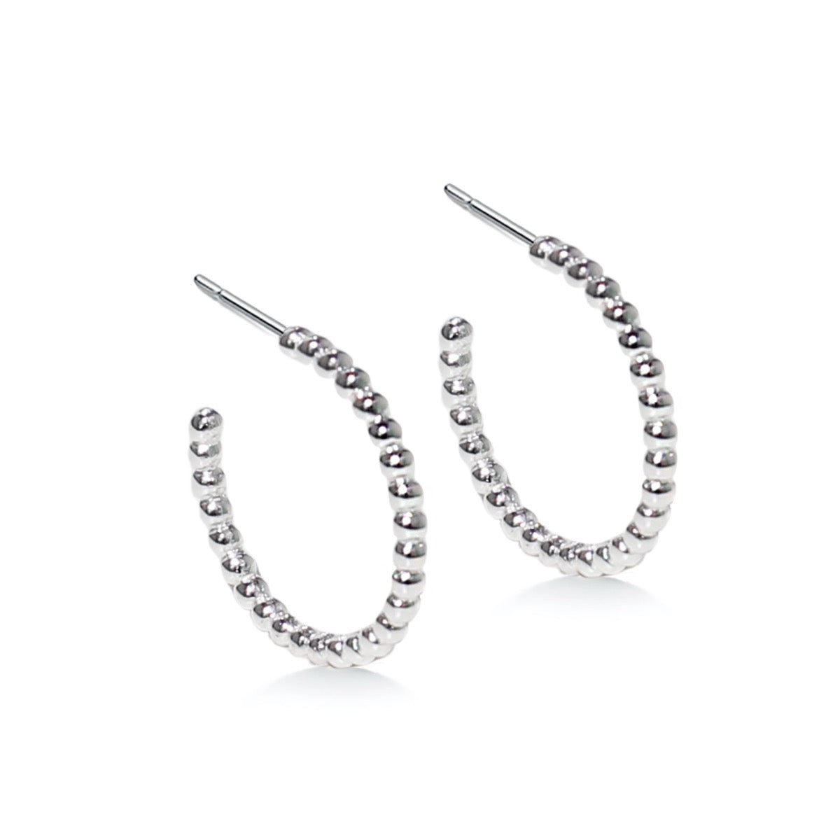 Slim Sterling Silver Ball Hoop Earring | Hersey & Son Silversmiths