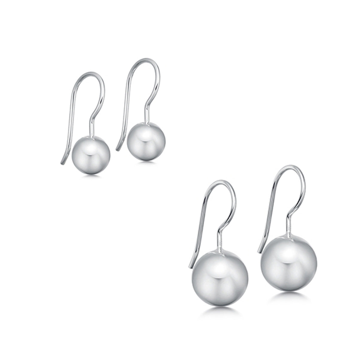 Silver Ball Drop Earrings small | Hersey & Son Silversmiths