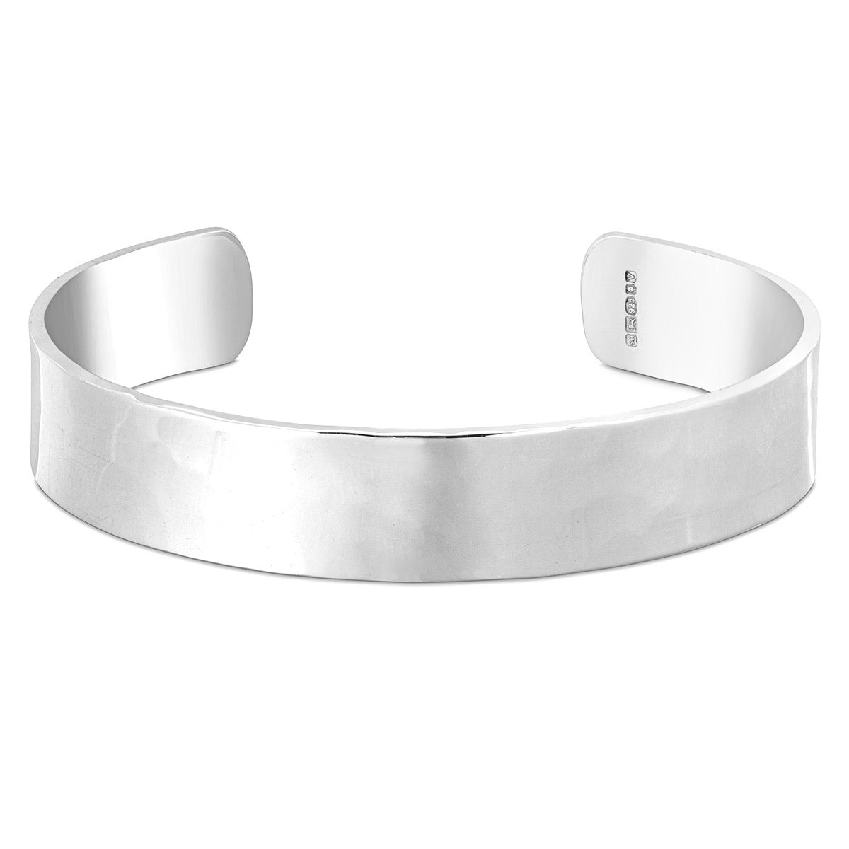 Mens Wide Silver Cuff Bracelet Plain | Hersey & Son Silversmiths