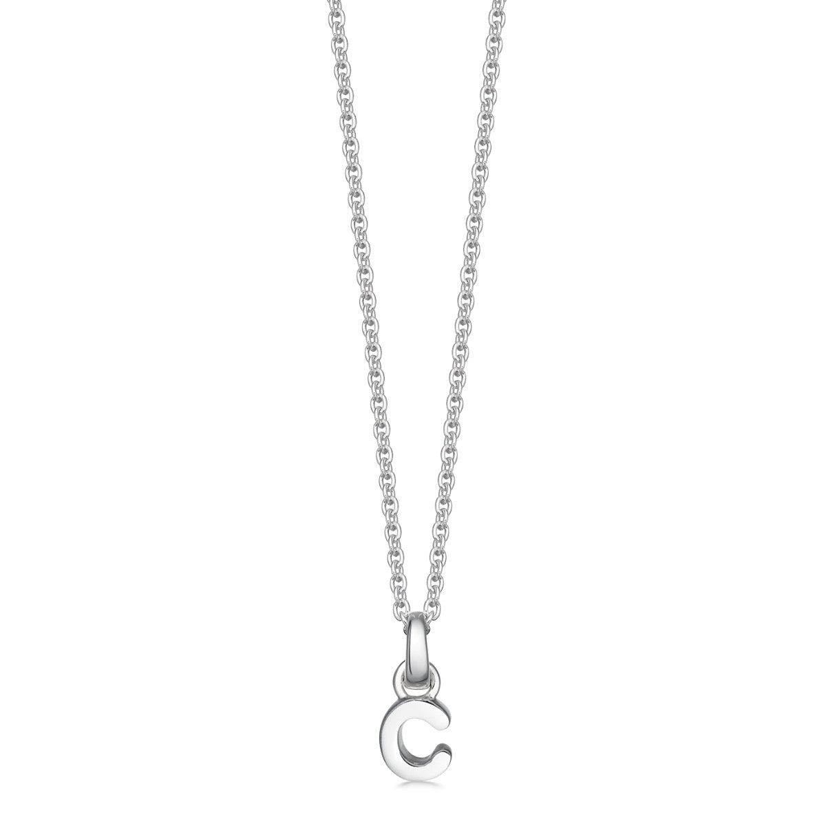 Mini Silver Letter C Necklace | Hersey & Son Silversmiths