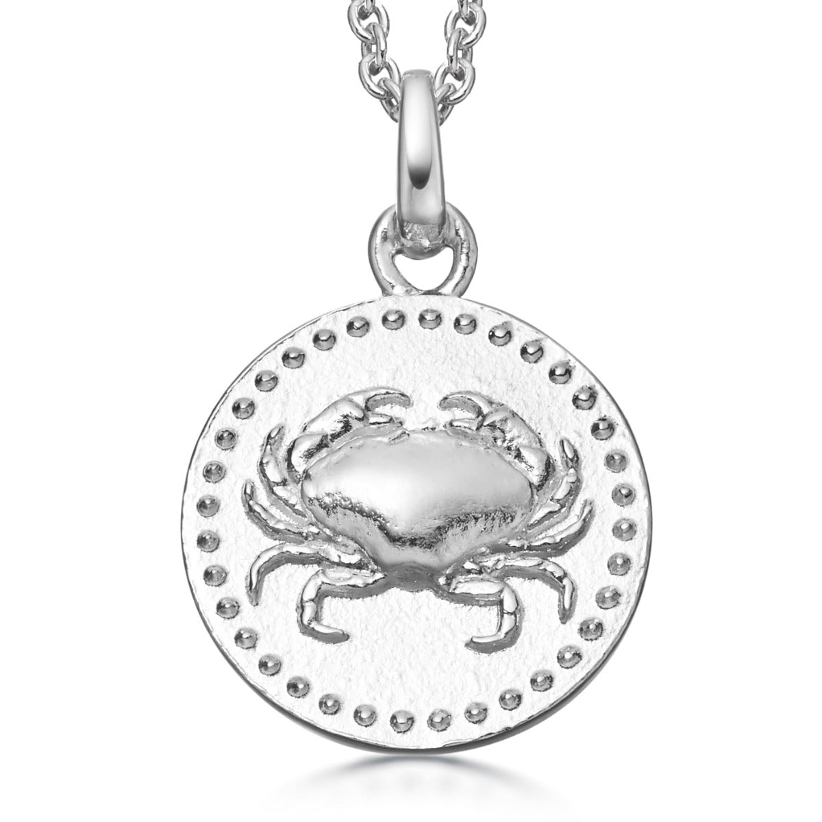 Silver Cancer Zodiac Necklace Modern Design | Hersey & Son Silversmiths