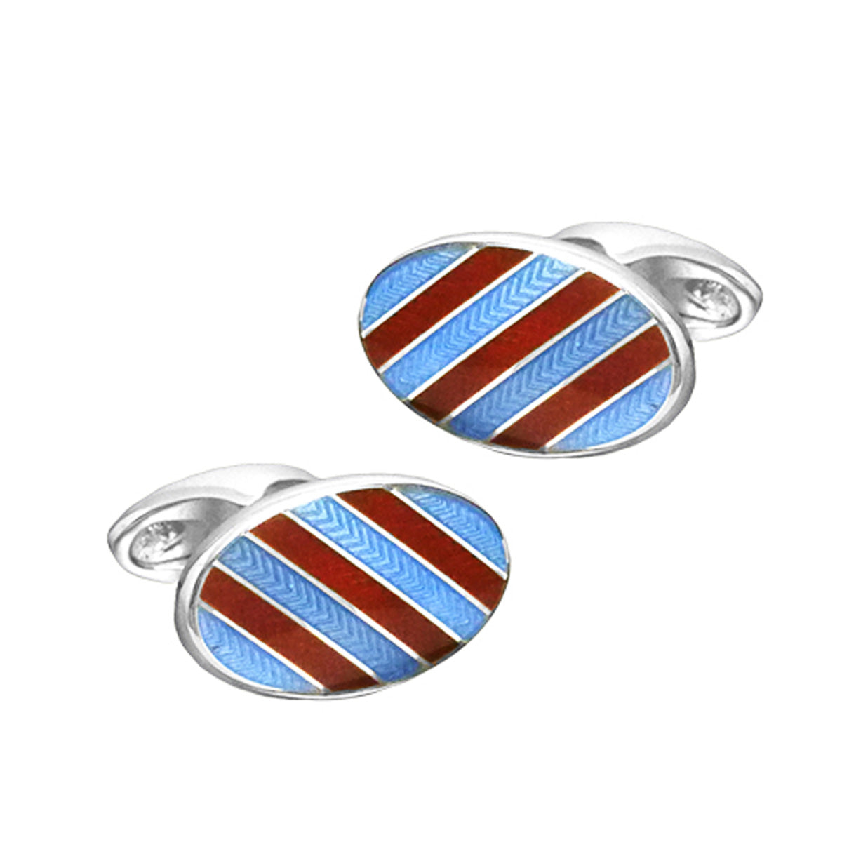 Silver &Enamel Cufflinks Claret/Blue | Hersey & Son Silversmiths