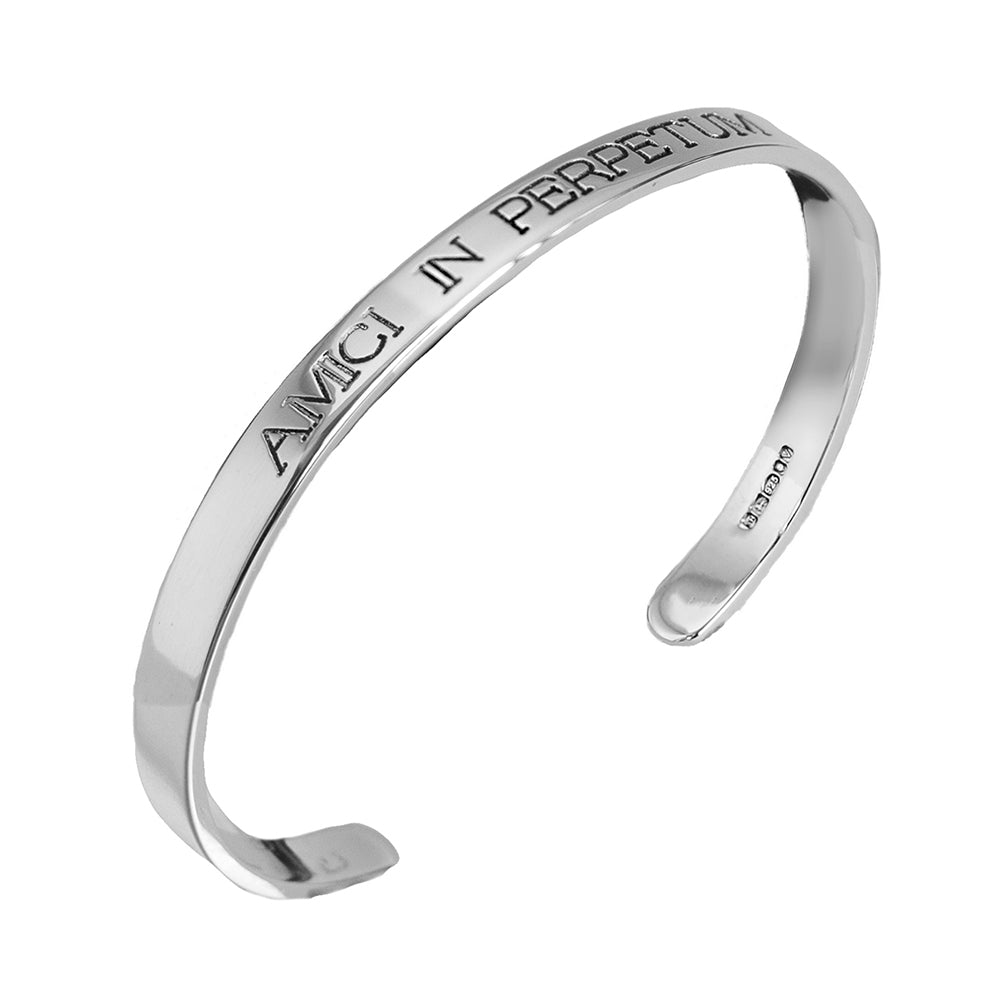 Deep Engraved Open Silver Bangle | Hersey & Son Silversmiths