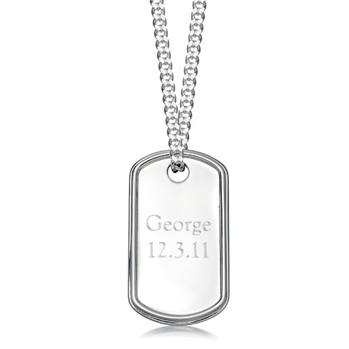 Sterling Silver Dog Tag Necklace | Hersey & Son Silversmiths