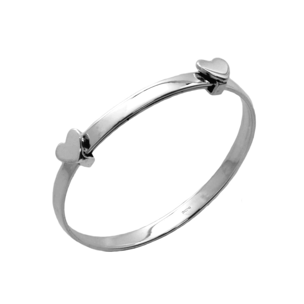 Silver Expanding Bangle With Heart Childs| Hersey & Son Silversmiths