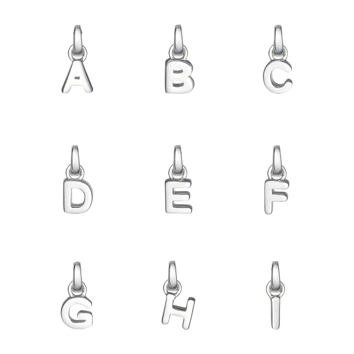 Sterling Silver Mini Initial Charms | Hersey & Son Silversmiths