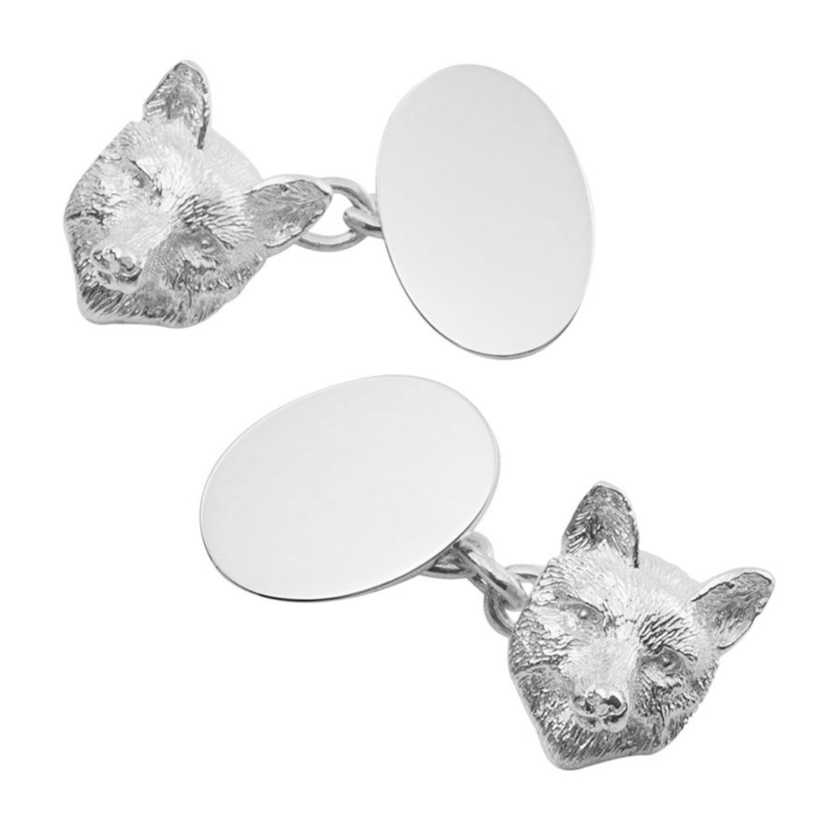 Silver Fox Head Cufflinks | Hersey & Son Silversmiths