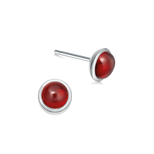 January Birthstone Silver Earrings Garnet | Hersey & Son Silversmiths