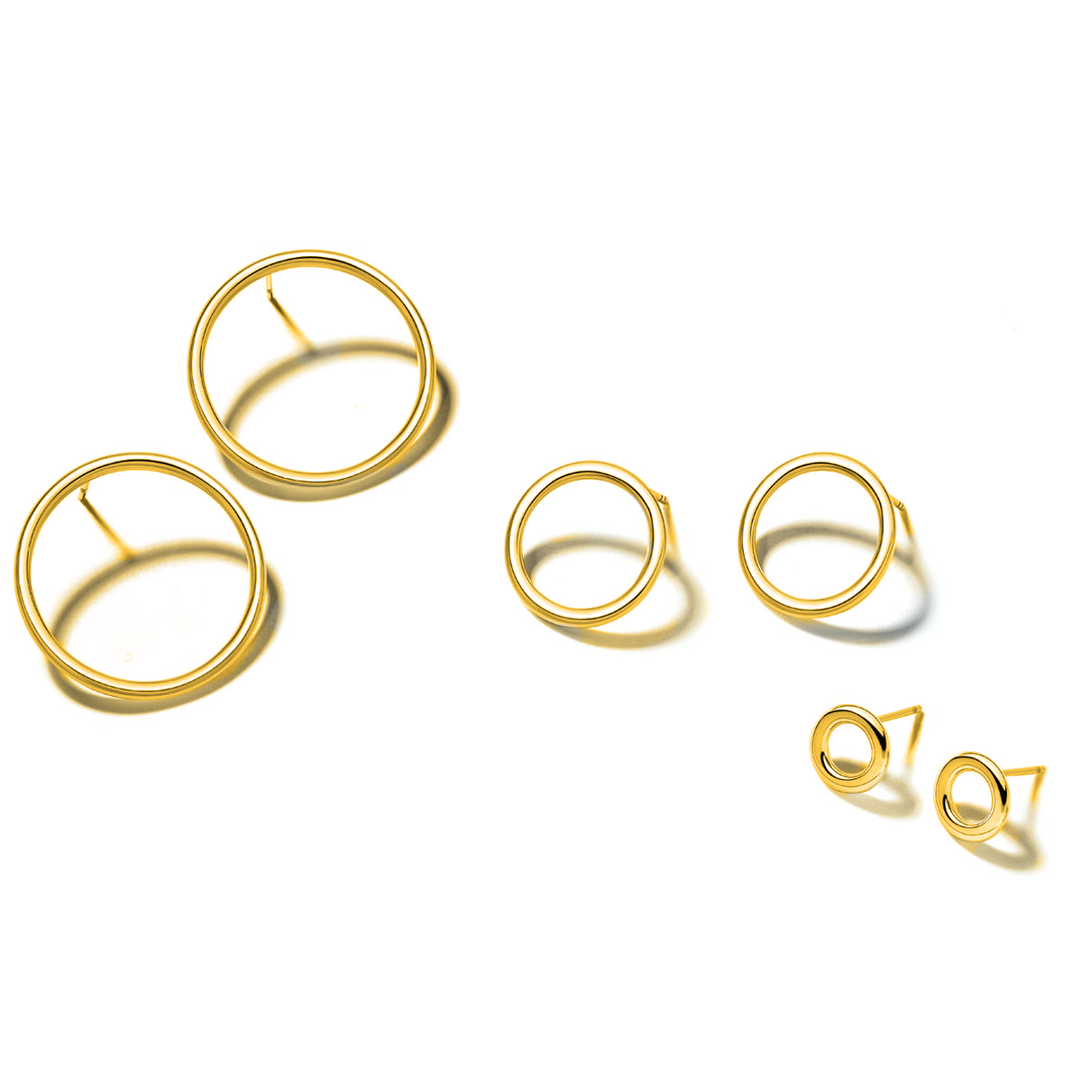 Front Facing Gold Plated Hoop Earrings | Hersey & Son Silversmiths