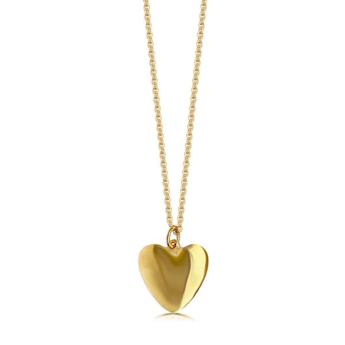 Deluxe Gold Plated Heart Necklace | Hersey & Son Silversmiths