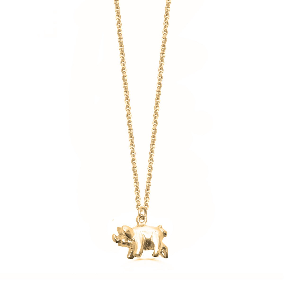 22k Gold Plated and Silver Pig Necklace | Hersey & Son Silversmiths.