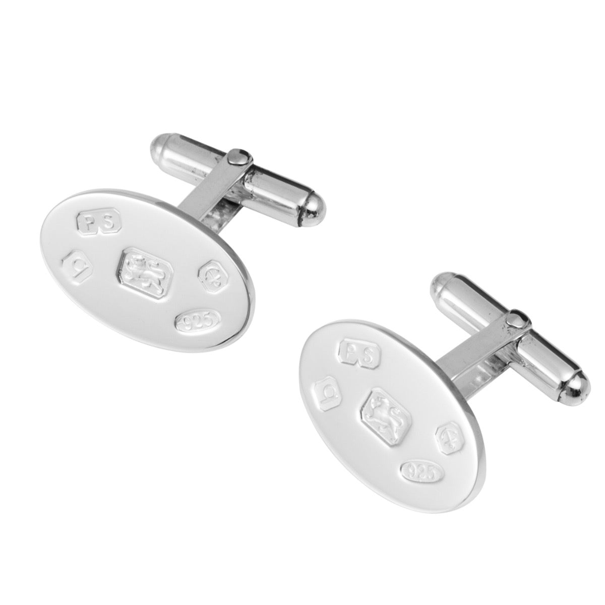 Hallmarked Silver Oval Cufflinks | Hersey & Son Silversmiths