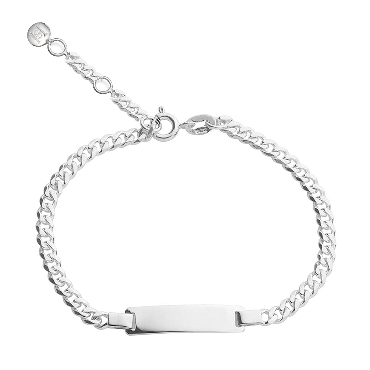 Ladies Slim Silver Identity Bracelet | Hersey & Son Silversmiths
