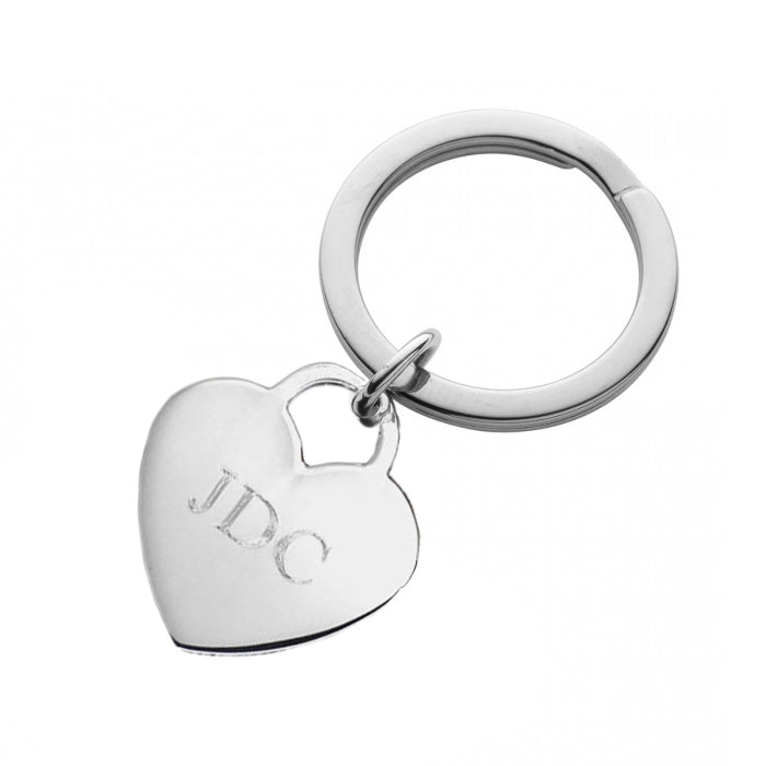 Silver Personalised Heart Keyring | Hersey & Son Silversmiths